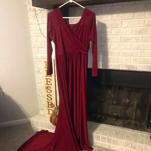 Amazon Burgundy Maternity Photoshoot Dress XL